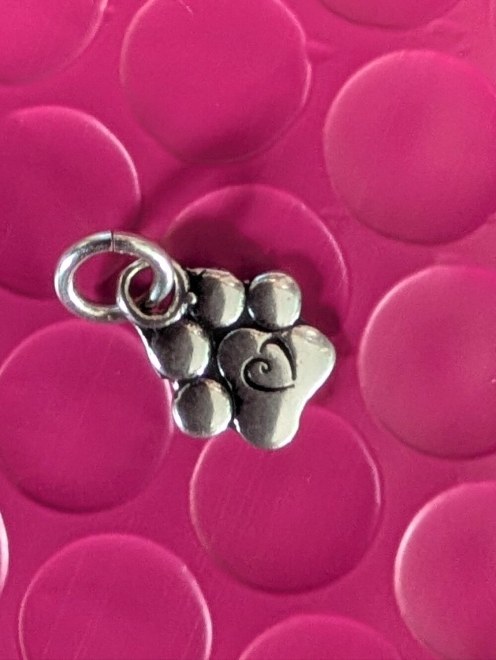 Puppy Love Paw Print Necklace 925 STERLING Silver -Pendan only optional chain